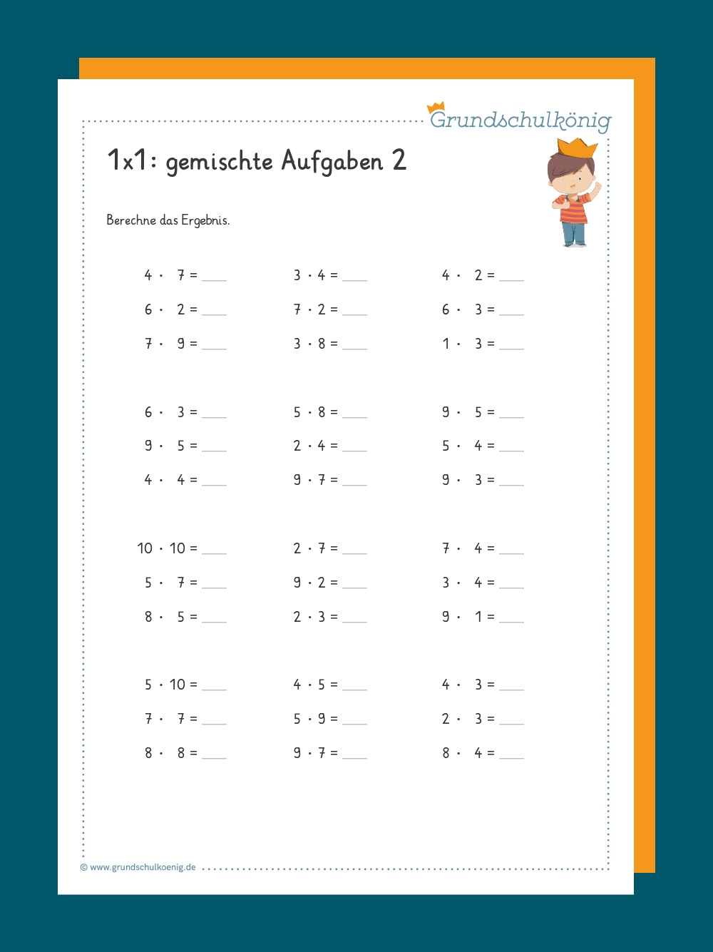 Gemischte Aufgaben Zum 1x1
