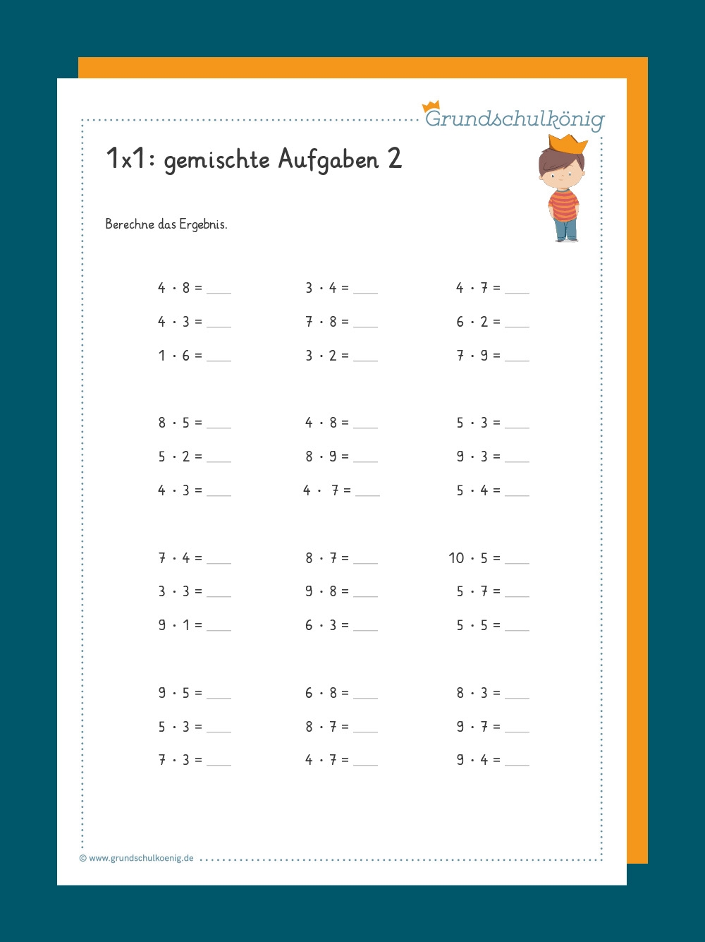 Gemischte Aufgaben Zum 1x1