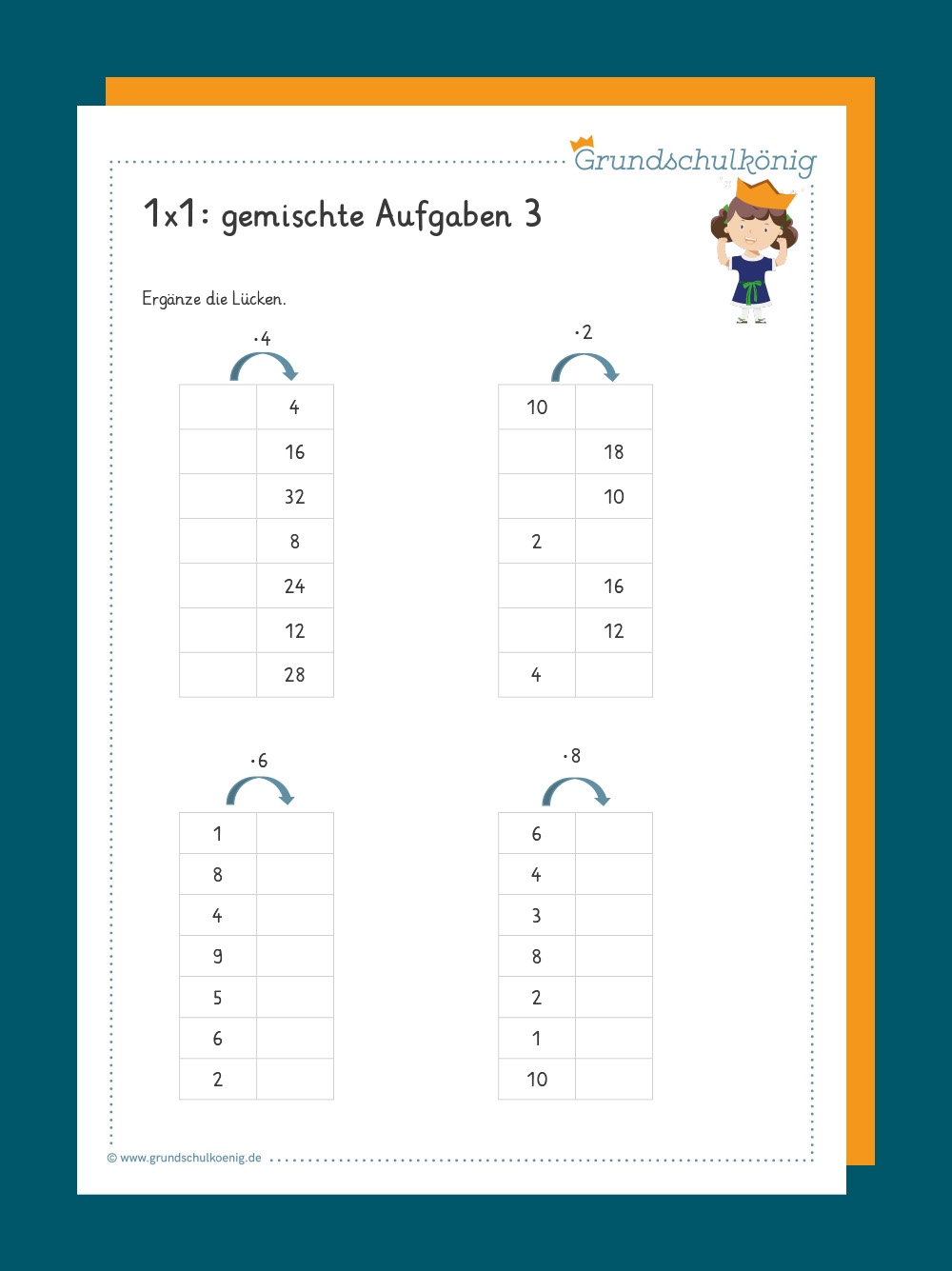 Gemischte Aufgaben Zum 1x1