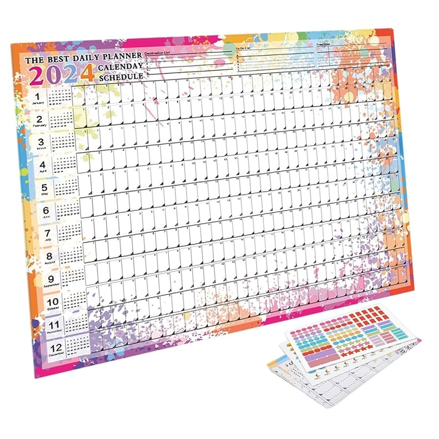 Generic Wandkalender Zum Aufh ngen Jahreskalender Planer 2024 Tageskalender Zeitplan Jahresposter Faltbar F r Wichtige Termine Im Zuhause Stil B Amazon de B robedarf Schreibwaren
