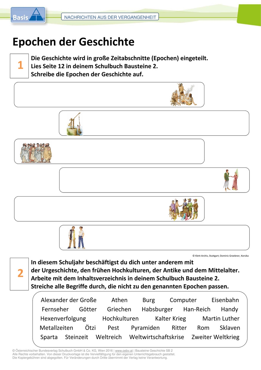Geschichte Und Epochen Arbeitsblatt bv