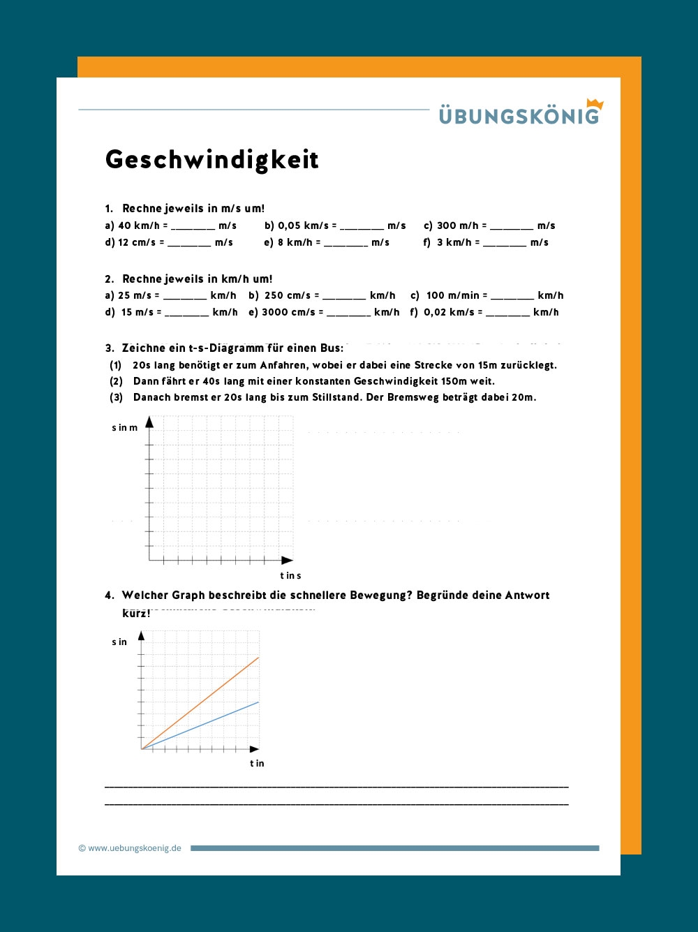 Geschwindigkeit Physik 7 Klasse