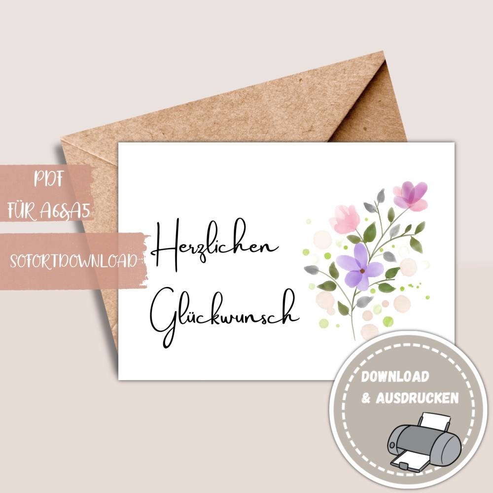 Gl ckwunschkarte Zum Ausdrucken Druckbare Karte Geburtstagskarten Herzlichen Gl ckwunsch Zum Ausdrucken