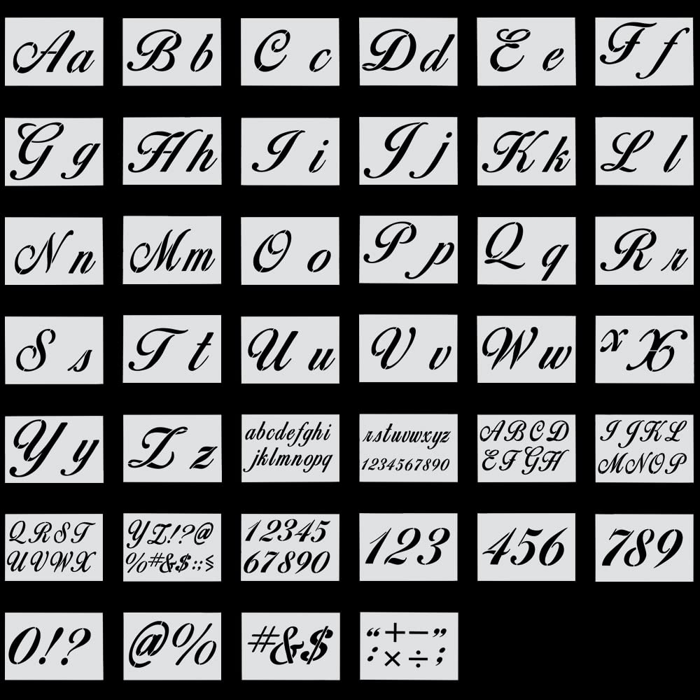 GOLRISEN 40 St ck Buchstaben Schablonen Zum Ausdrucken Buchstabenschablonen Plastik Wiederverwendbare Kunststoff Dekorative Template Alphabet Schablonen Gro Und Kleinbuchstaben Schablone 21x15cm Amazon de K che Haushalt Wohnen