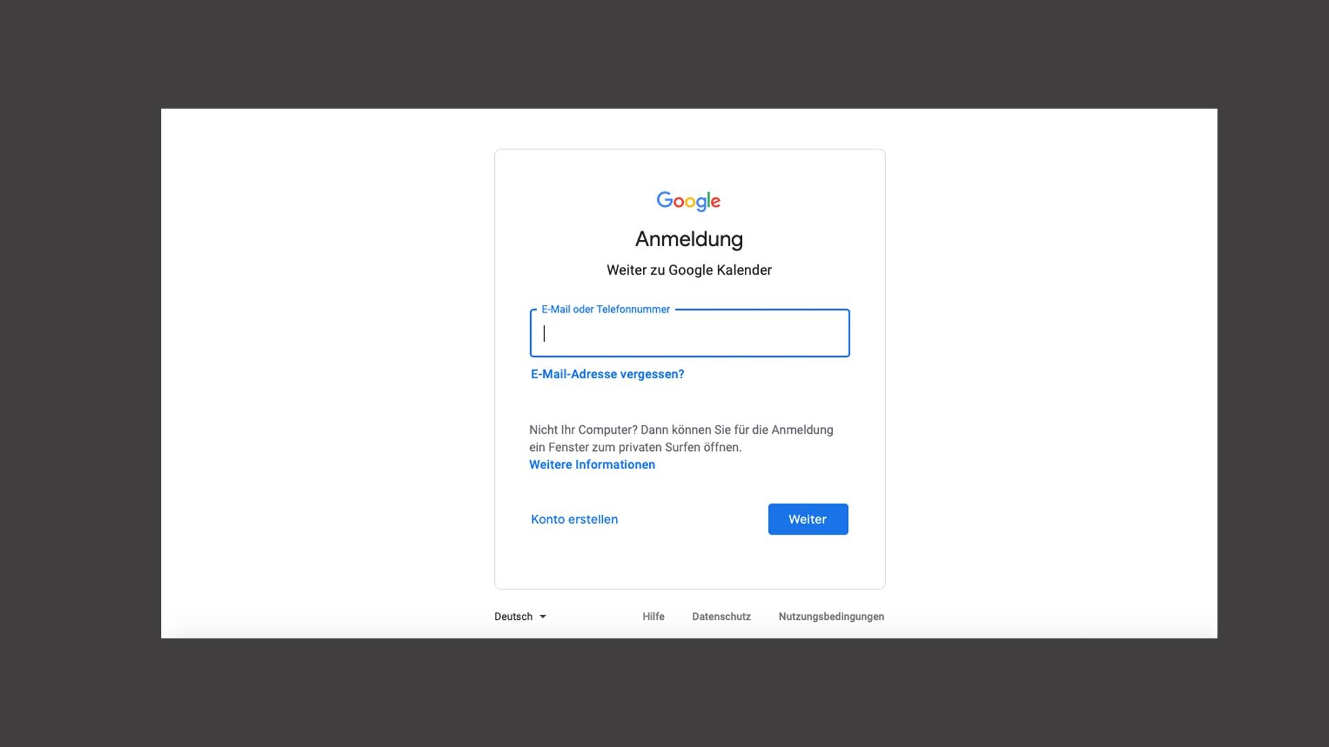 Google Kalender Login