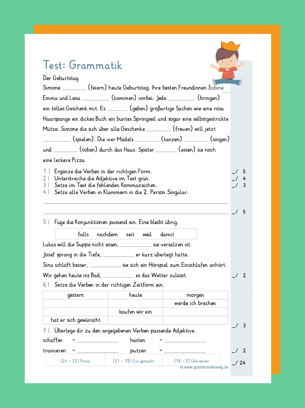 Grammatik Klasse 4 Arbeitsblätter