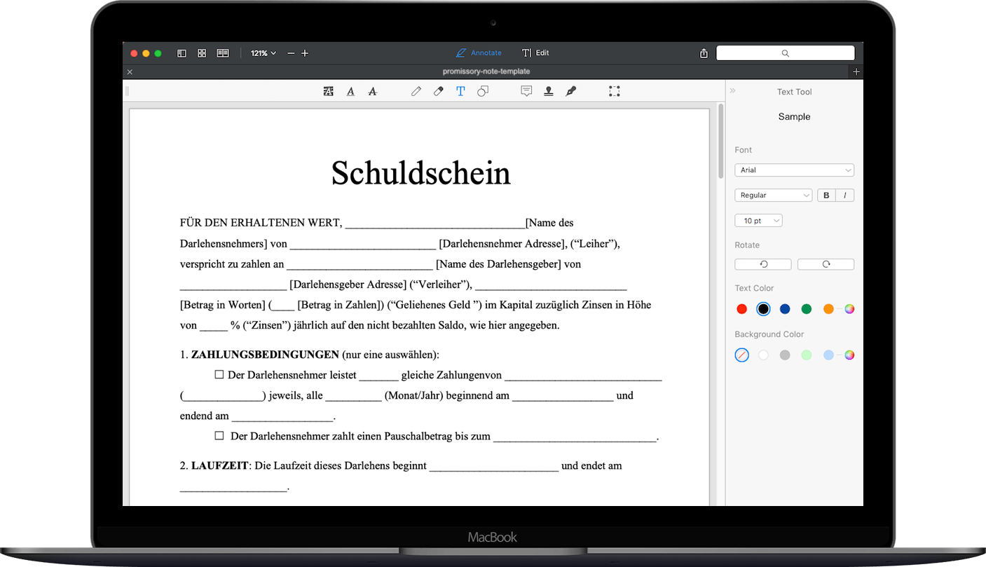 Gratis Schuldschein Vorlage PDF Expert
