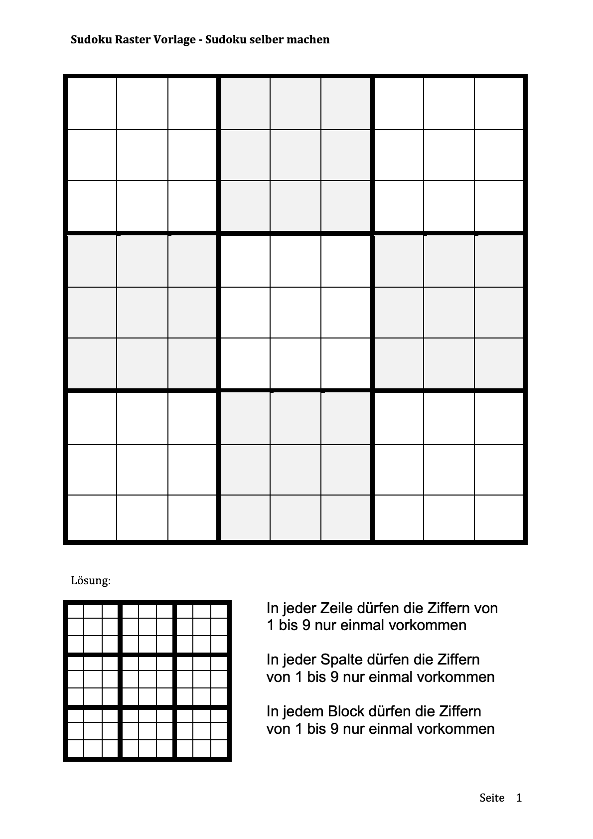 Sudoku Vorlagen Ausdrucken Kostenlos