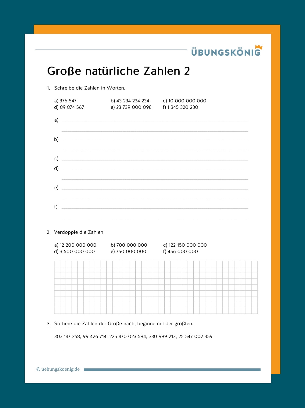 Gro e Nat rliche Zahlen