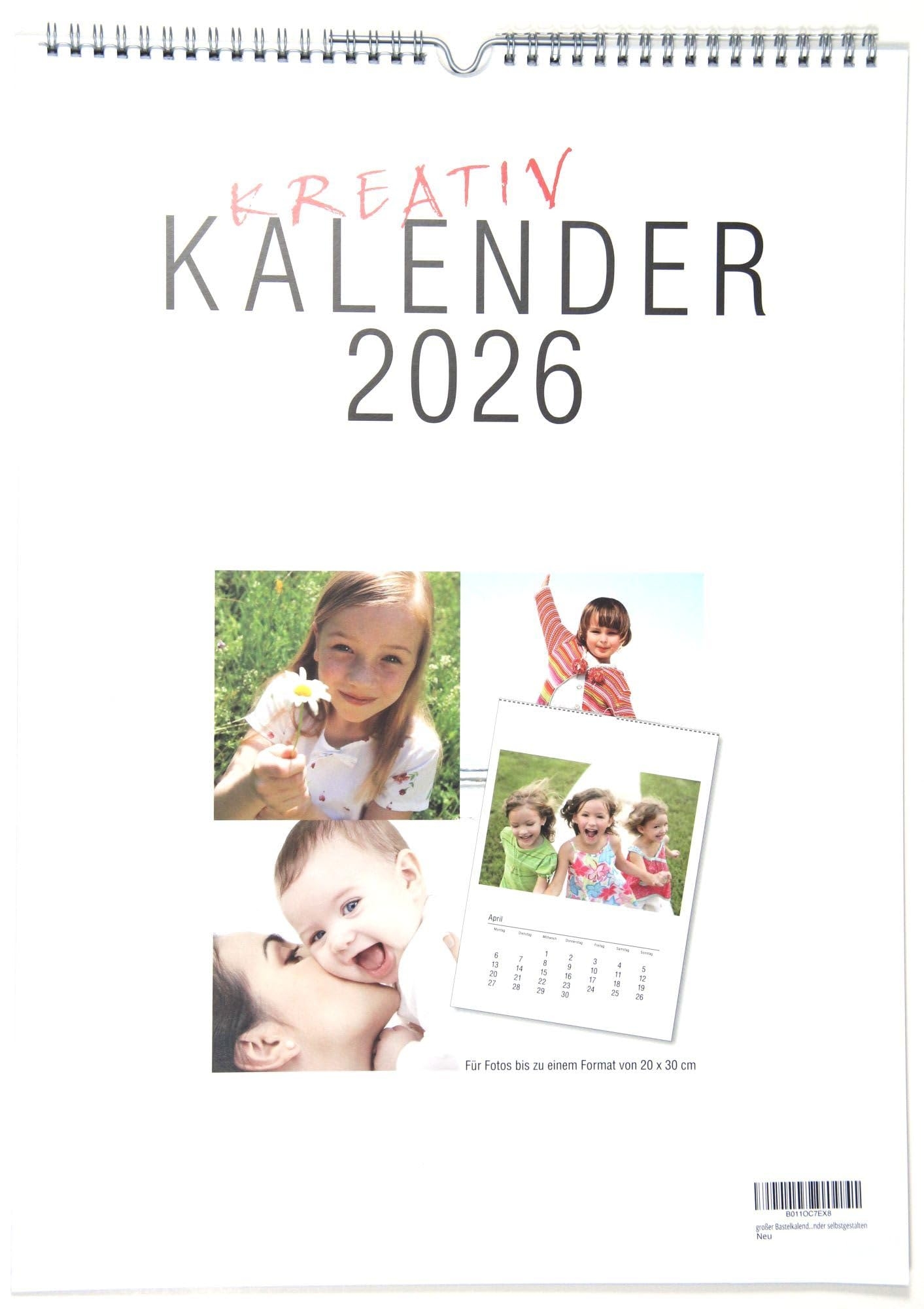 Gro er Bastelkalender Din A3 Zum Selbst Gestalten F r 2026 Schwarz Wei F r Fotos Bis 20x30 30x30 Foto Kalender Kreativkalender Selbstgestalten Amazon de B robedarf Schreibwaren