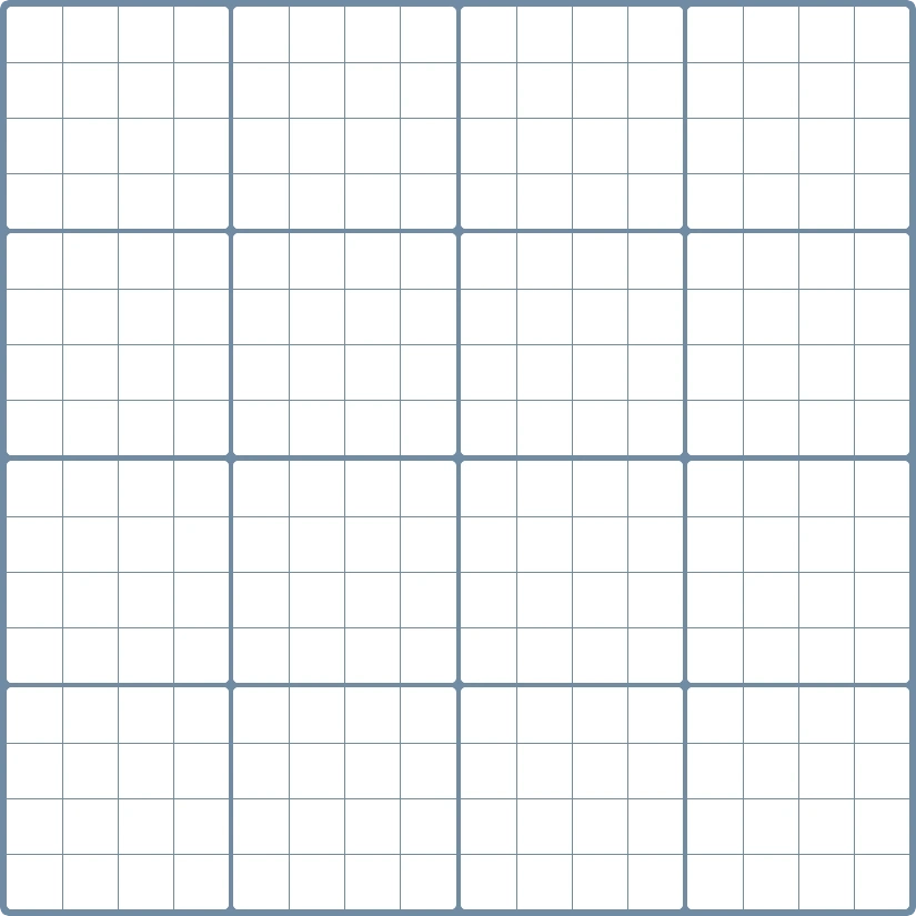 Gro es Leeres Sudoku Zum Ausdrucken 16x16 Raster Escape Sudoku
