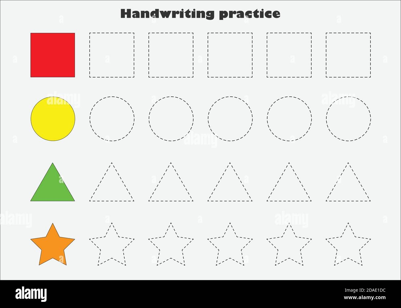 Handschrift bungsblatt Kinder Vorschule Aktivit t P dagogische Kinder Spiel Druckbare Arbeitsblatt Schreiben Ausbildung Lernen Geometrische Formen Stock Vektorgrafik Alamy