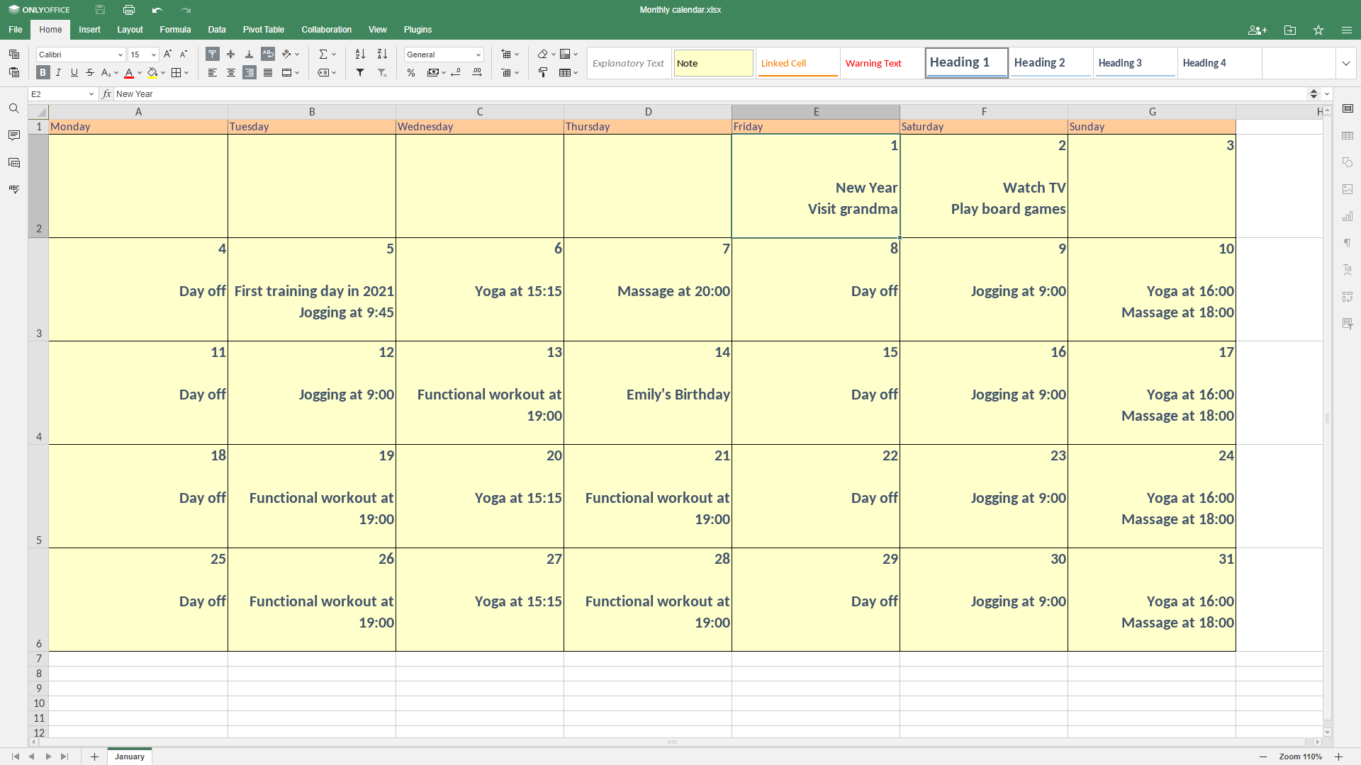 how to make calendar in excel sheet onlyoffice blog