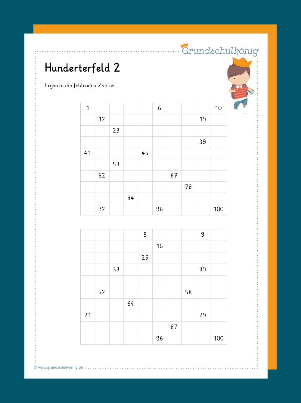 Hundertertafel Hunderterfeld