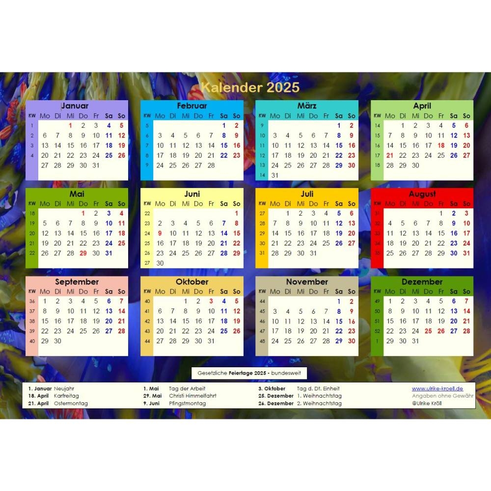 Kalender 2025 Drucken PDF