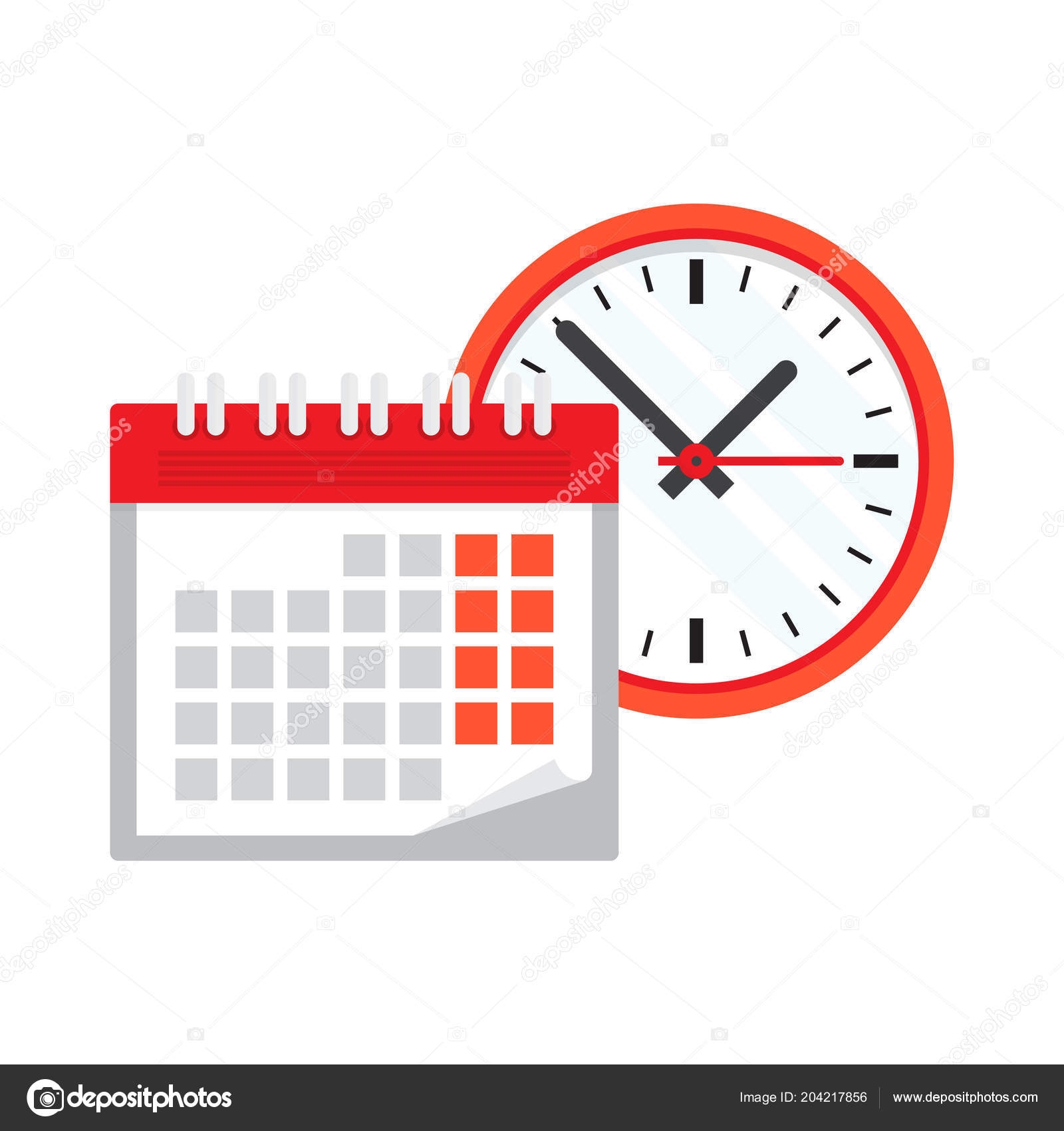 Ikon Kalender Dan Jam Vektor Stok Oleh Makc76 204217856