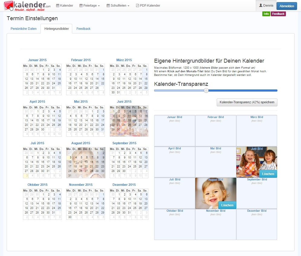 Kalender Inklusiver Aller Feiertage Ferien Uect