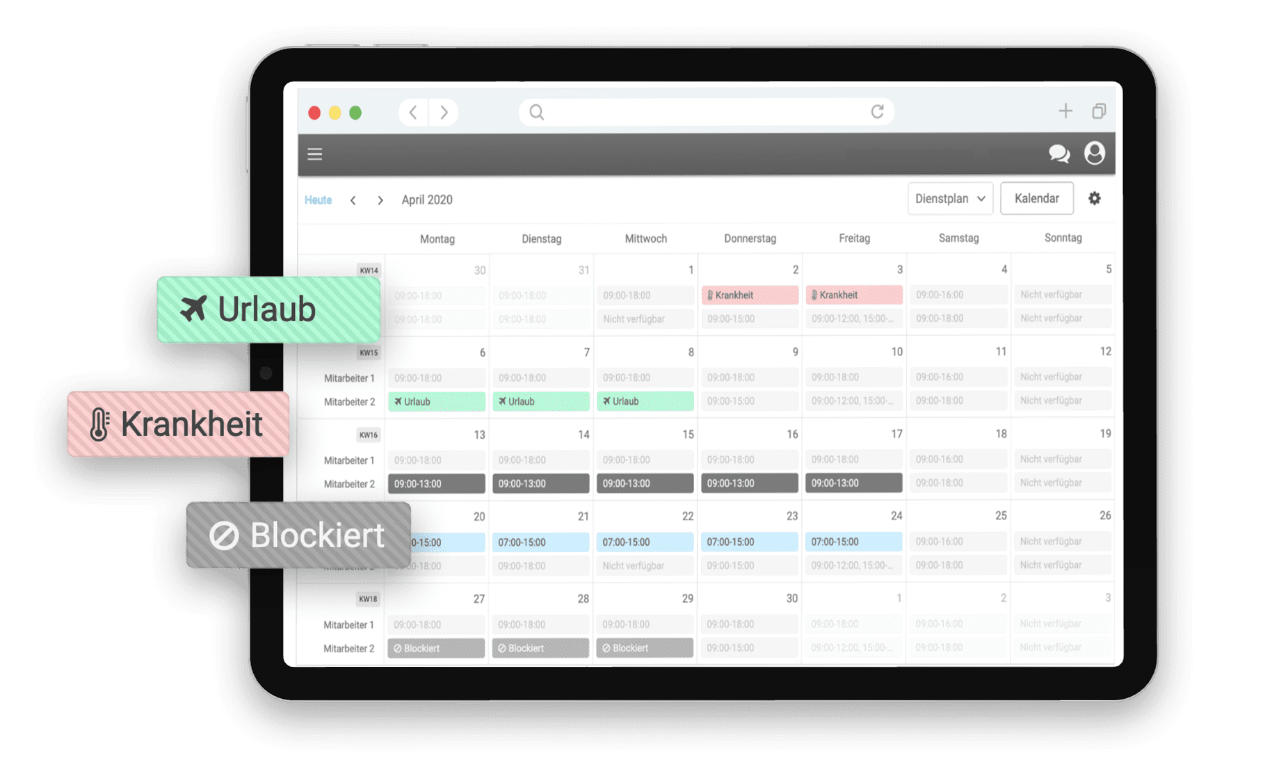 Kalender Online Textrad