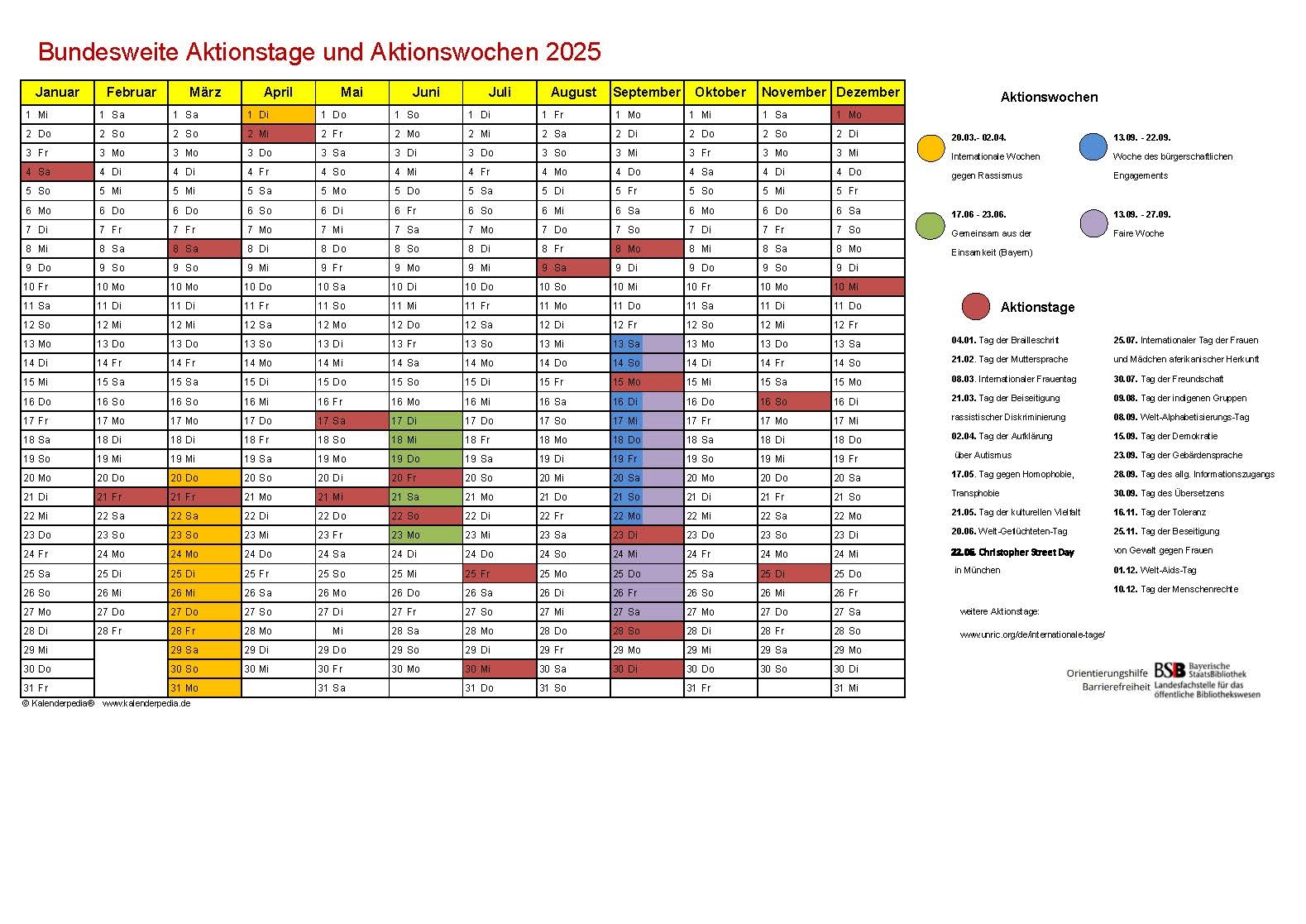 Interkultureller Kalender 2025 Und bersicht Aktionstage 2025 Der Landesfachstelle