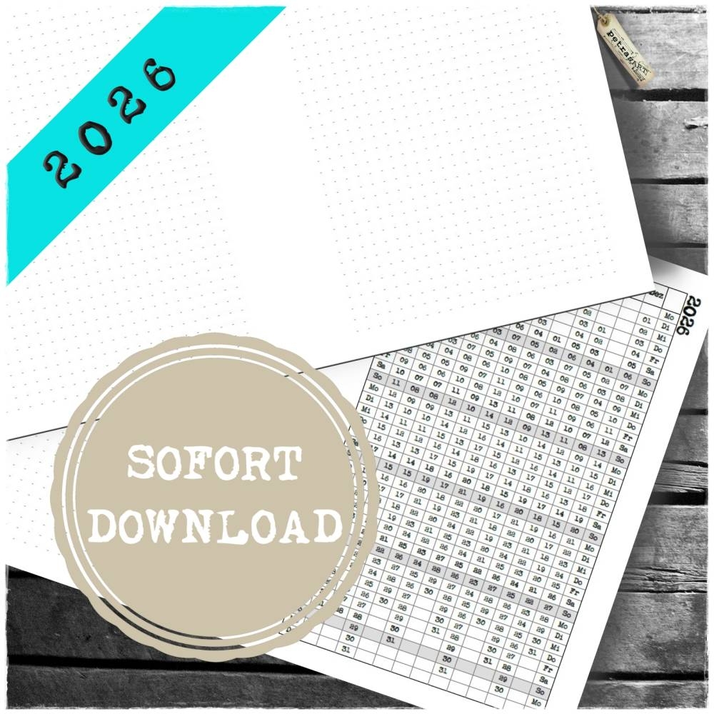 Jahres bersicht 2026 Als Faltblatt A4 Auf A5 4 Seiten Inkl Dots PDF 