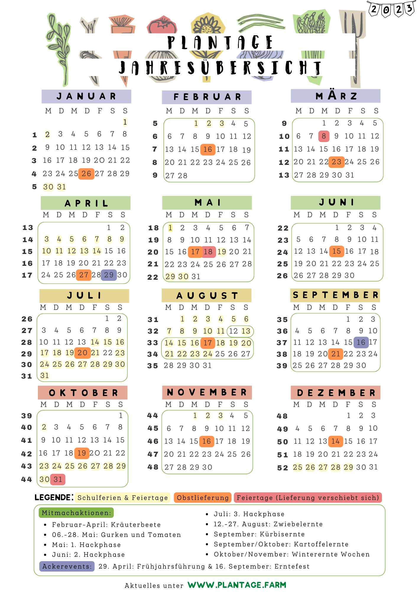Jahreskalender 2023 PlantAge