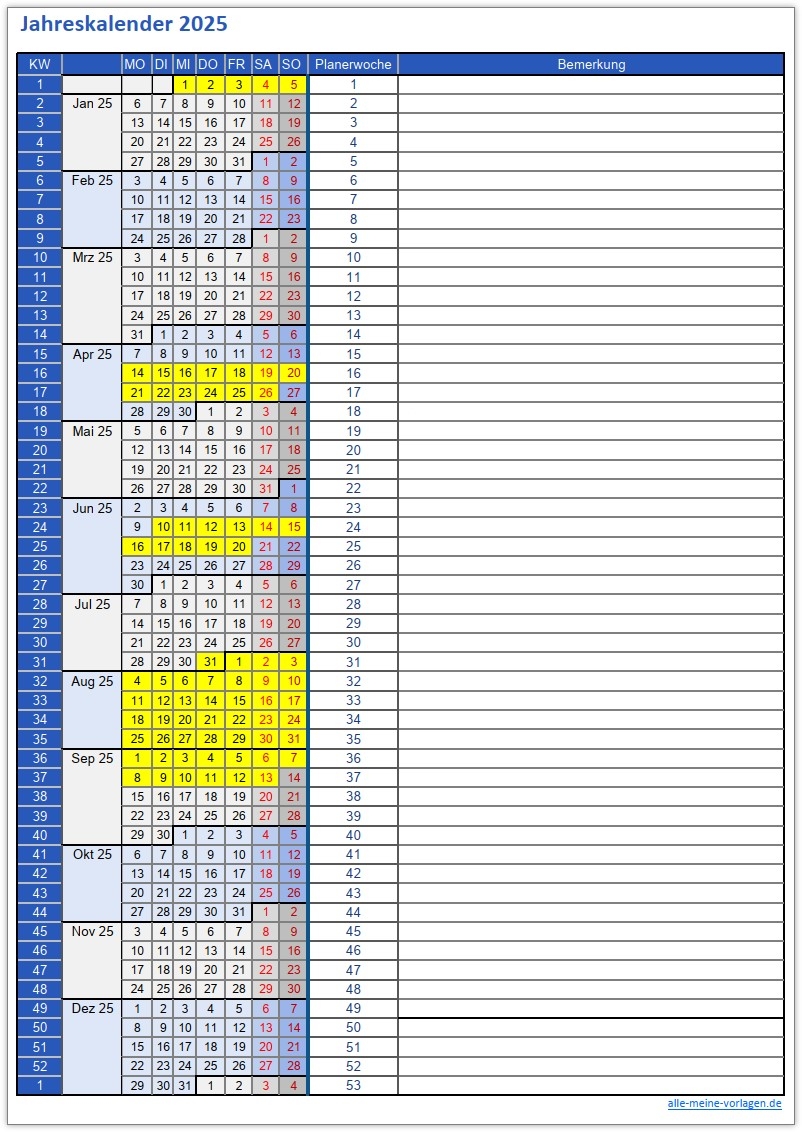 jahreskalender 2025 excel f r jedes jahr und auf jeden startmonat einstellbar alle meine vorlagen de