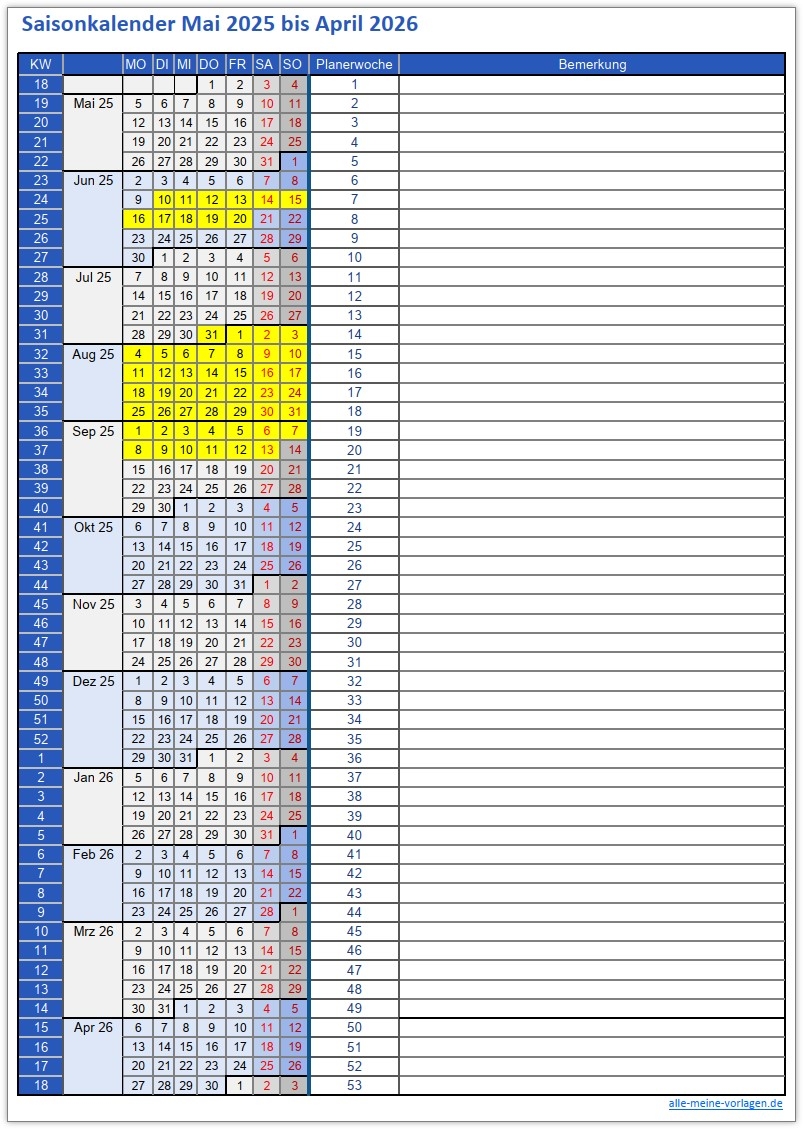 Kalender 2025 Als Excel