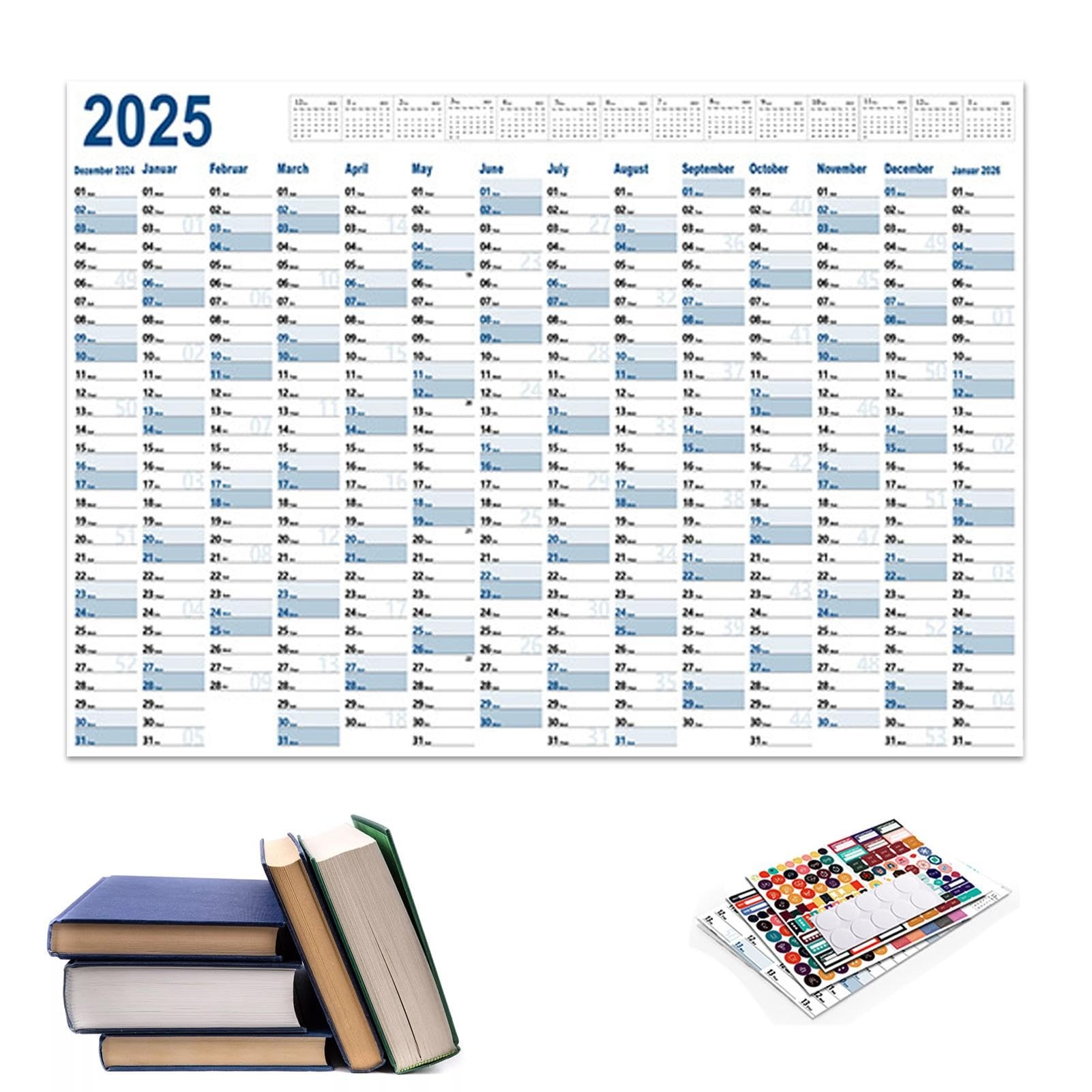 Jahreskalender 2025 Monatsweise