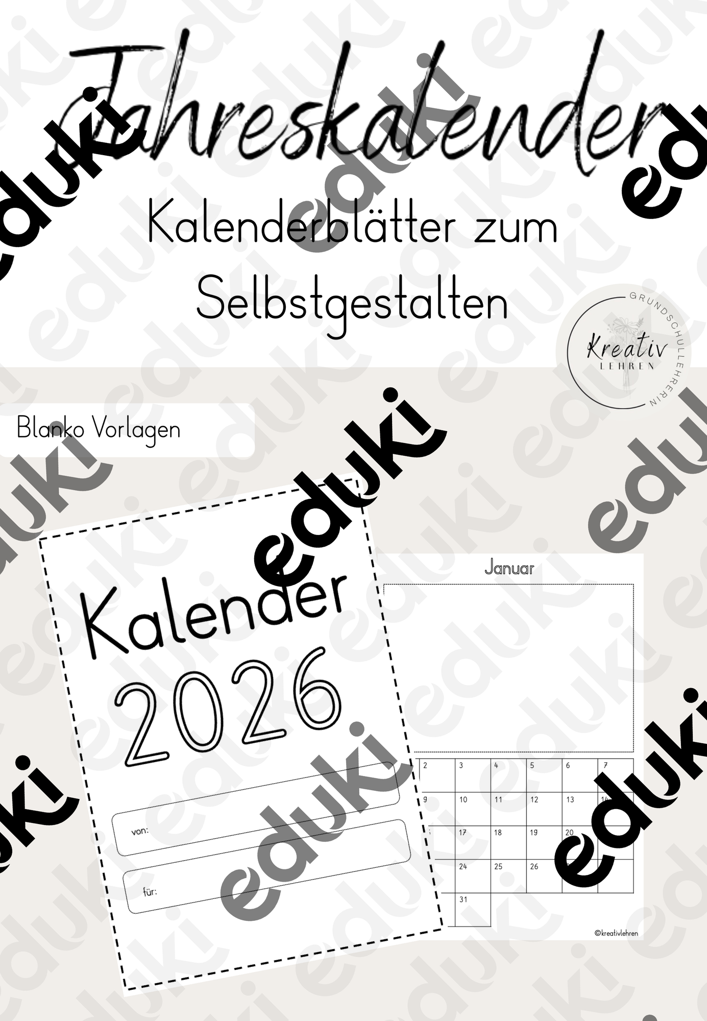 Jahreskalender 2026 Zum Ausdrucken Kostenlos