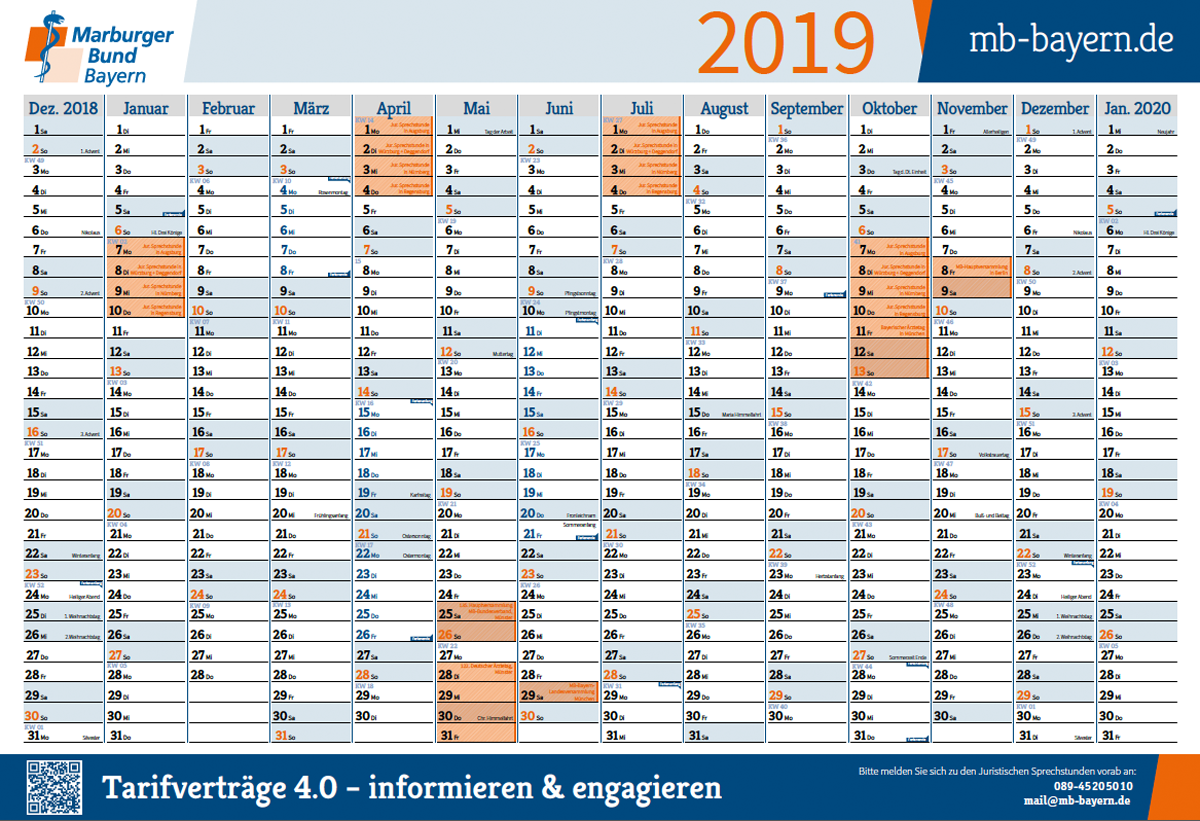 Jahresplaner 2019 F r Ihr Arztzimmer Marburger Bund Bayern