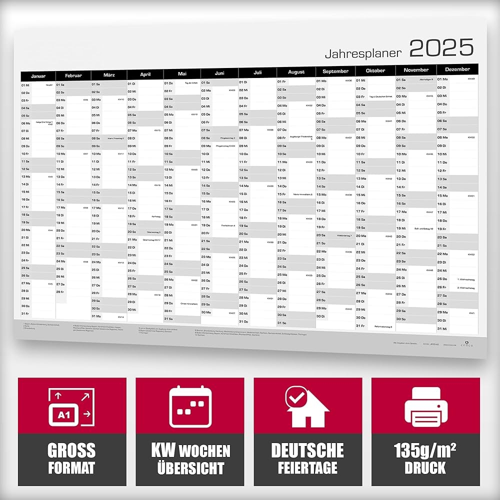 Kalender 2025 MIT Feiertagen kW Kalender 2025 MIT Feiertagen kW