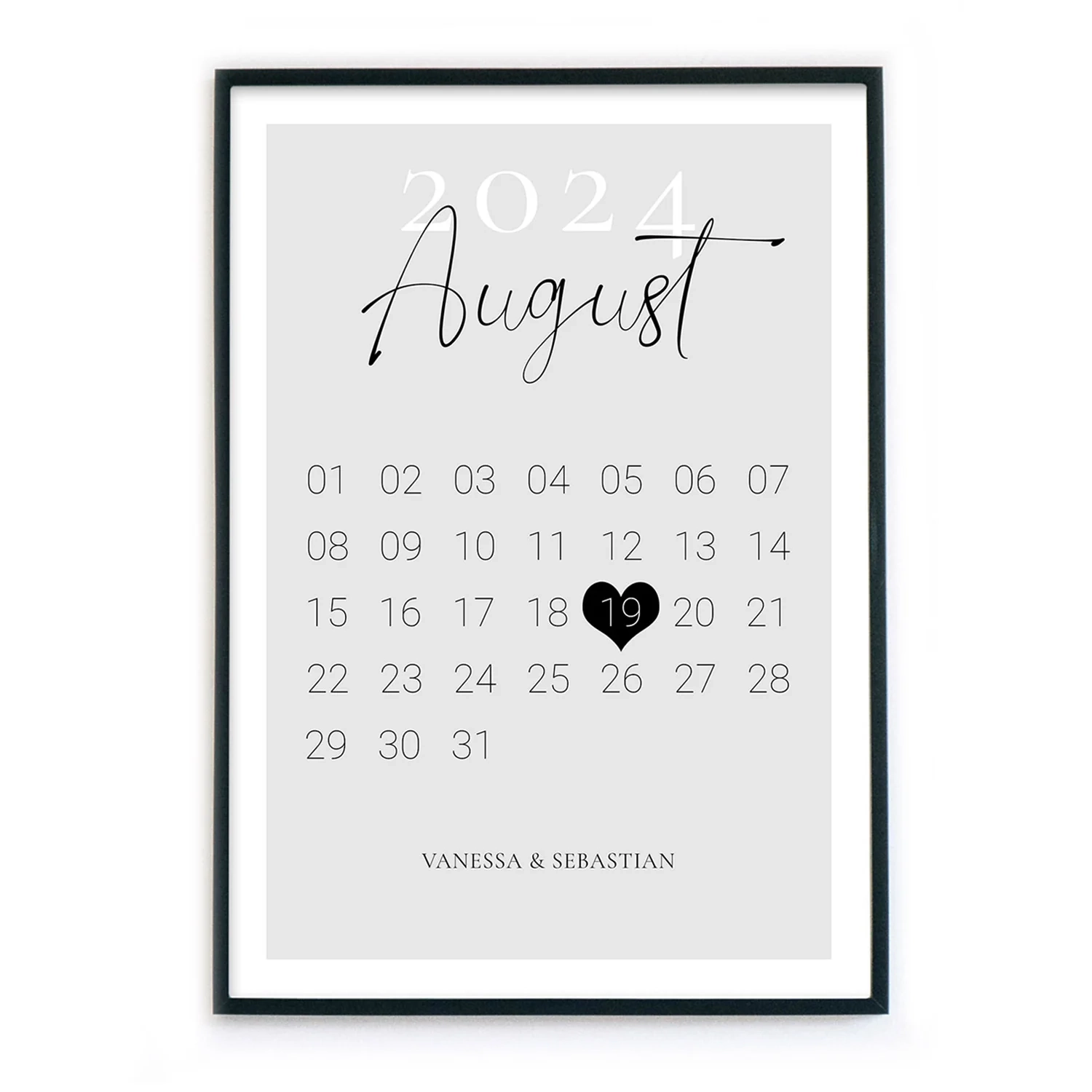 Jahrestag Kalender Poster Personalisiertes Geschenk 4one Pictures