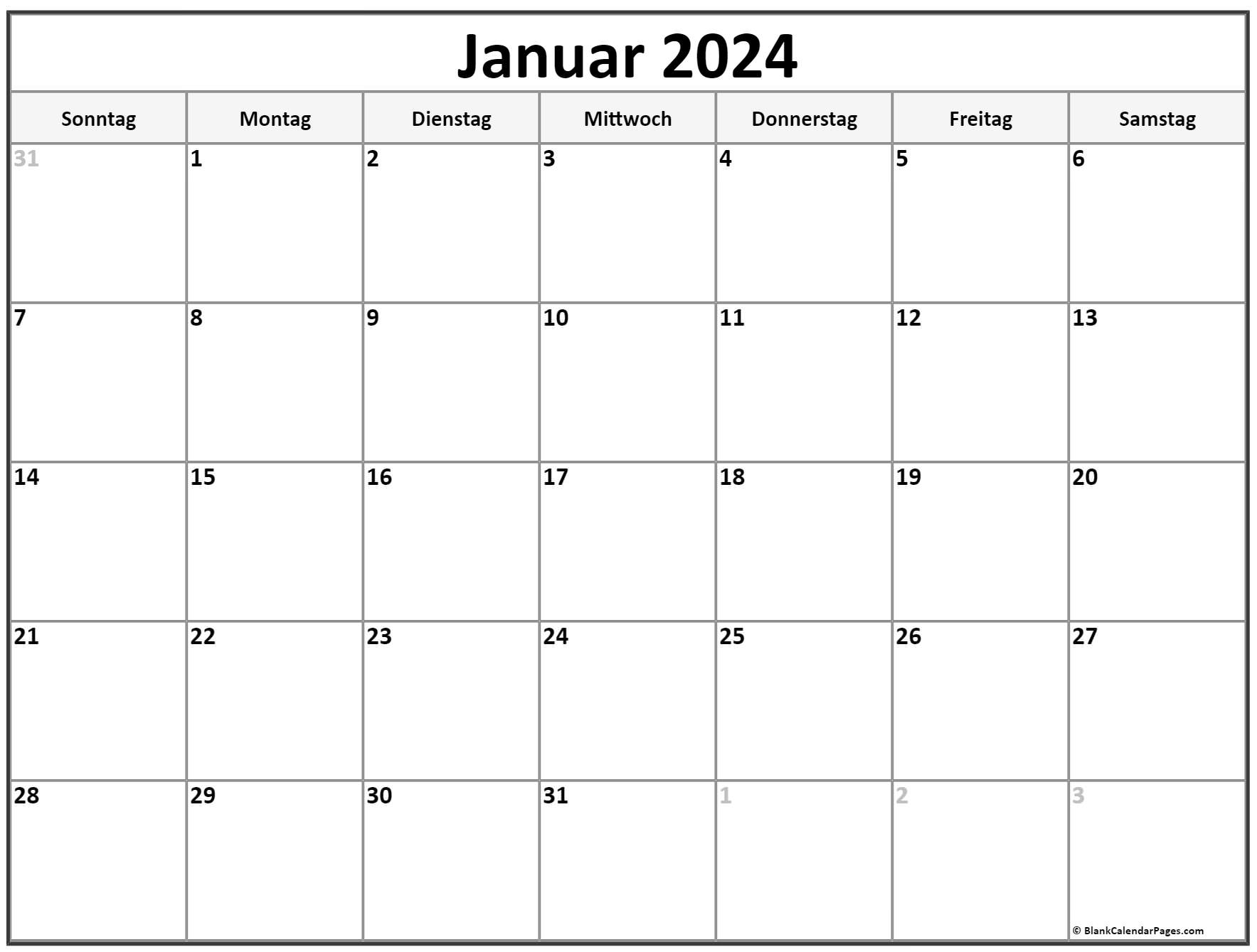 Kalender 2024 Druckvorlage