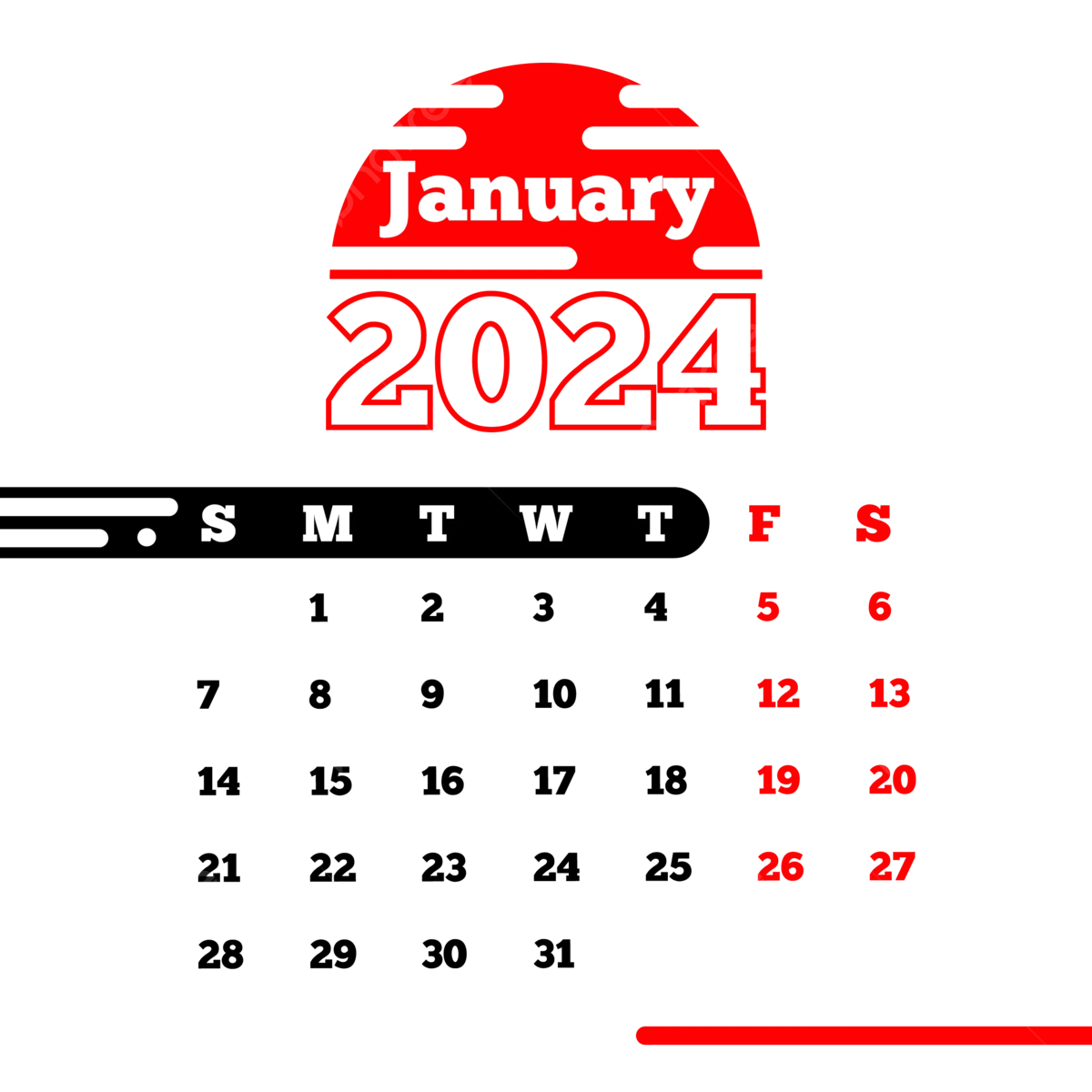 Kalender Zum Ausdrucken 2024Januar