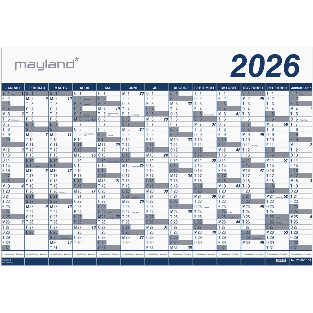 Kalender 2026 Med Ugenumre