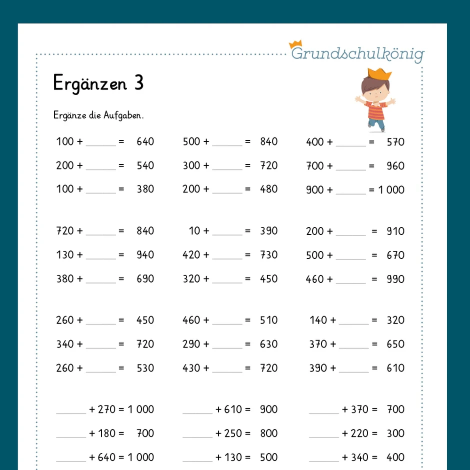 K nigspaket Erg nzen Bis 1 000 Mathe 3 Klasse Inklusive Test K nigspaket Erg nzen Bis 1 000 Mathe 3 Klasse Inklusive Test