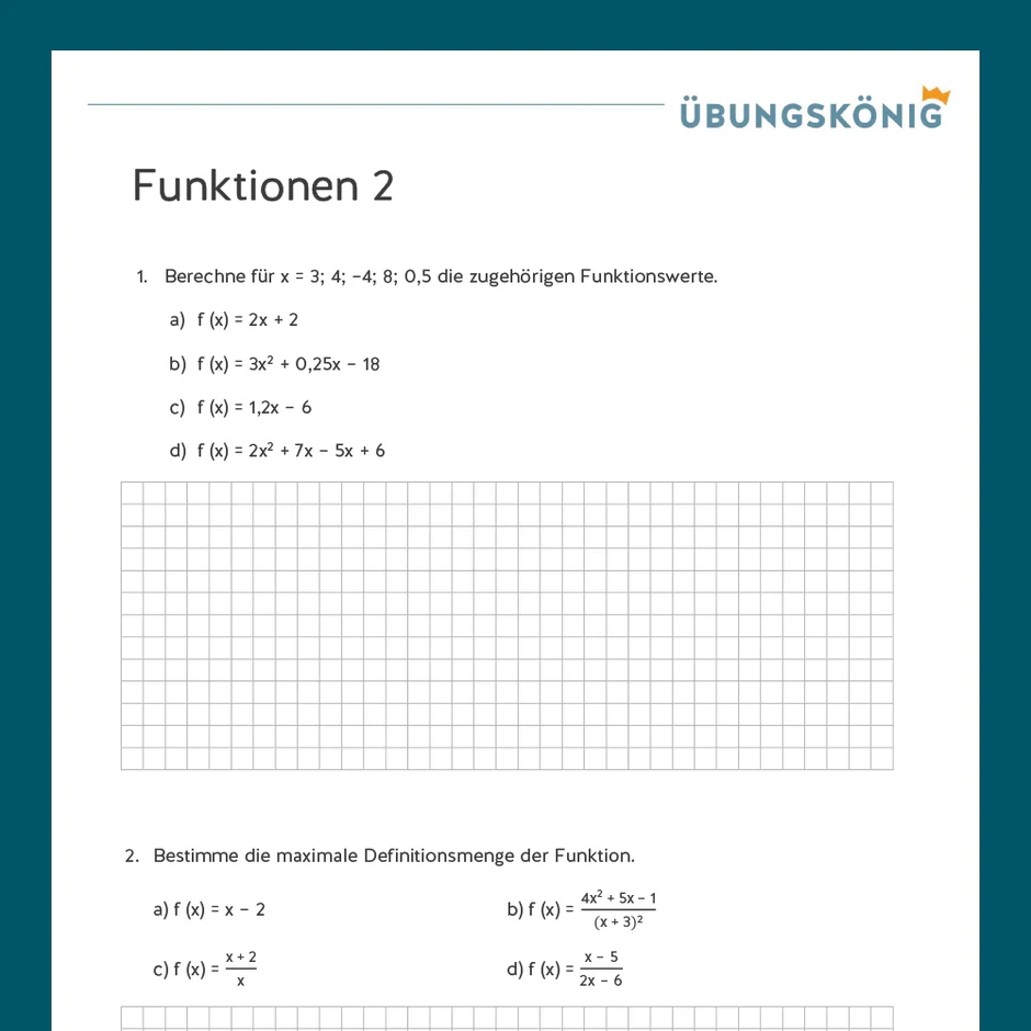 K nigspaket Funktionen Mathe 8 Klasse 