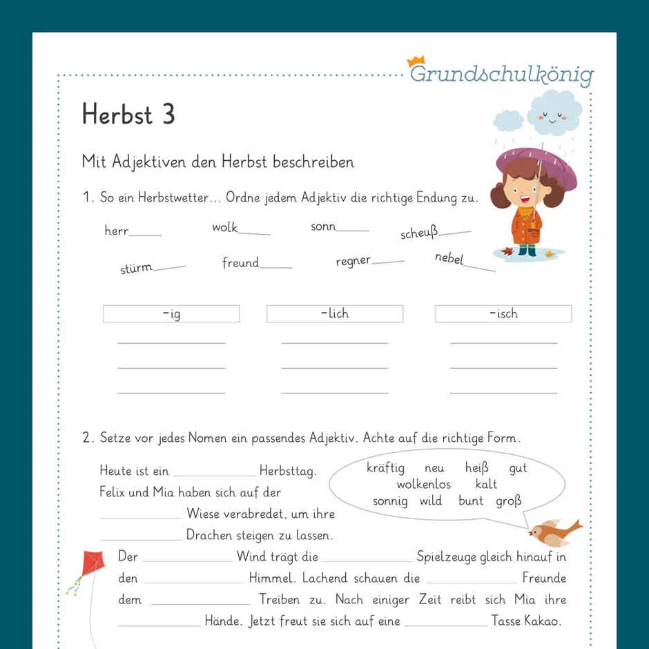 K nigspaket Herbst Deutsch 3 Klasse 