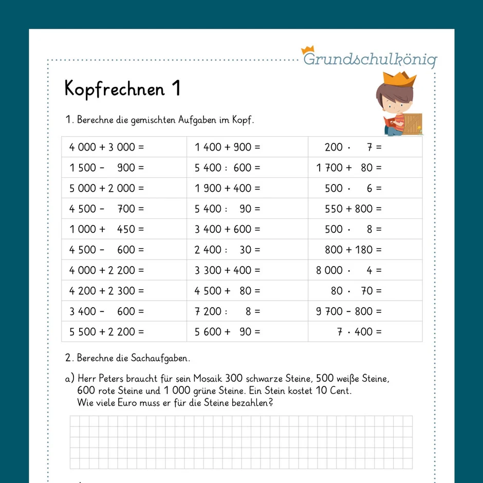 Mathe Klasse Arbeitsblätter