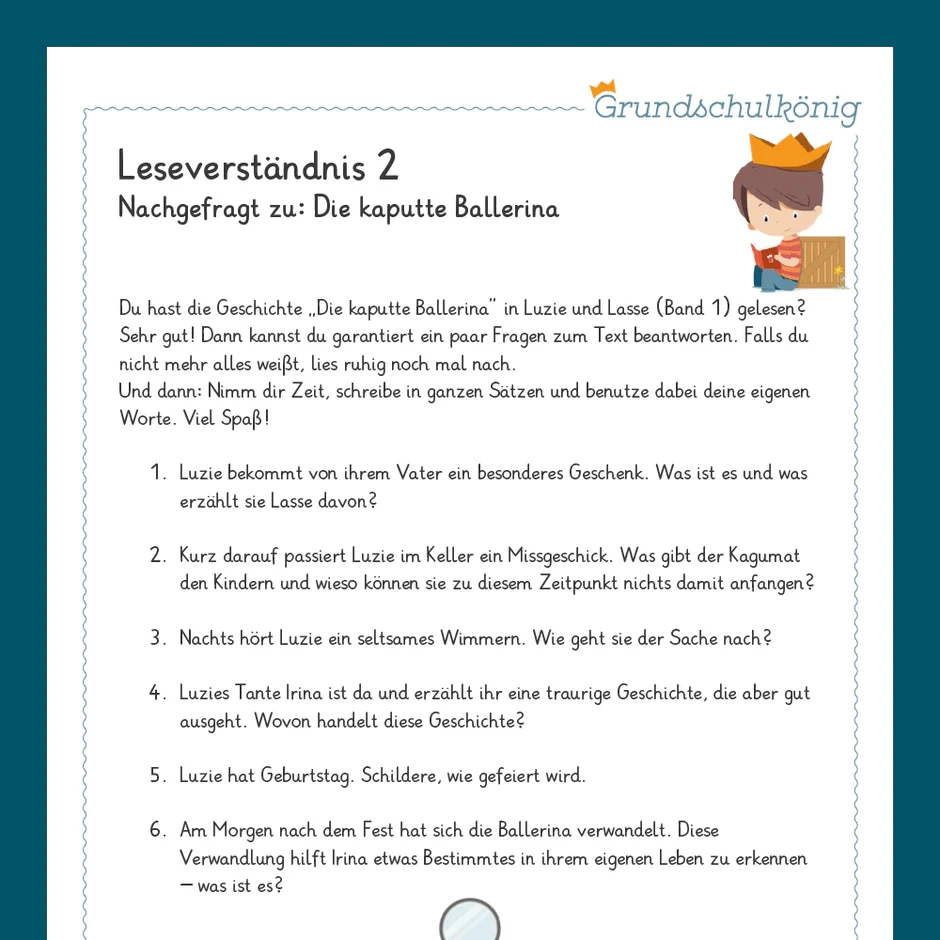K nigspaket Leseverst ndnis Zu Luzie Lasse Bd 1 Deutsch 4 Klasse 