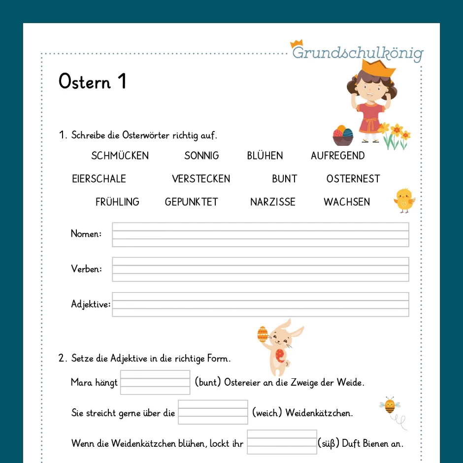 Ostern Arbeitsblätter Grundschule