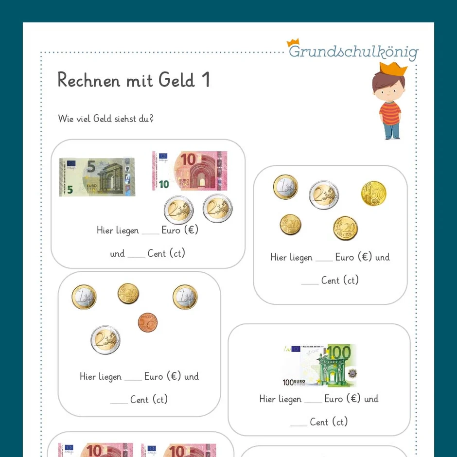 K nigspaket Rechnen Mit Geld Mathe 2 Klasse Inklusive Test