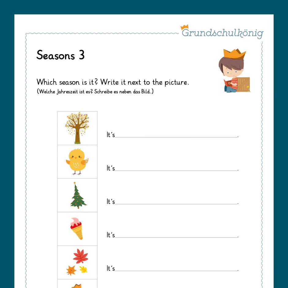 K nigspaket Seasons Englisch 3 4 Klasse 