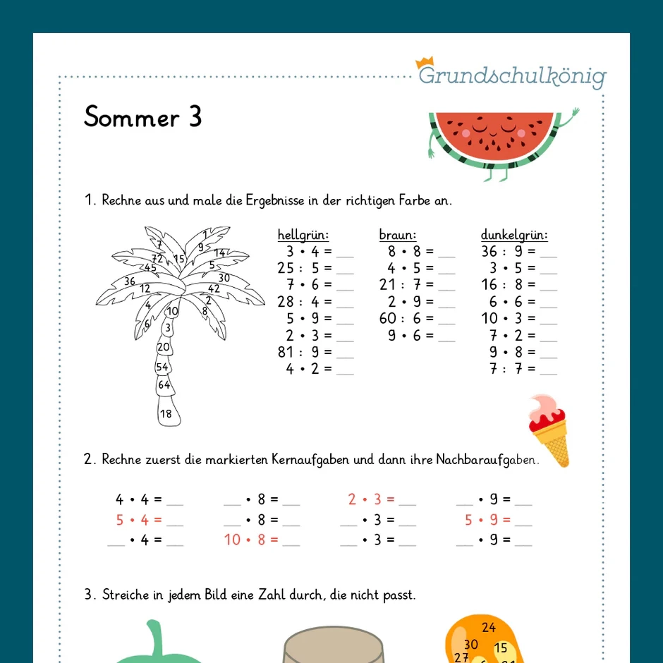 K nigspaket Sommer Mathe 2 Klasse 