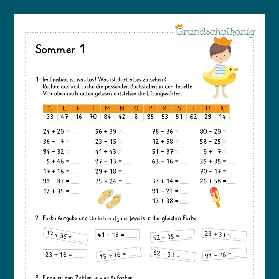 K nigspaket Sommer Mathe 2 Klasse 
