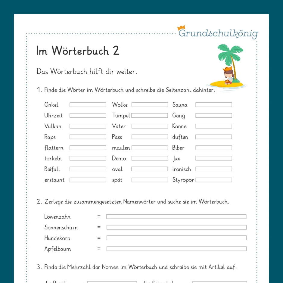 Deutsch Arbeitsblätter Zum Ausdrucken