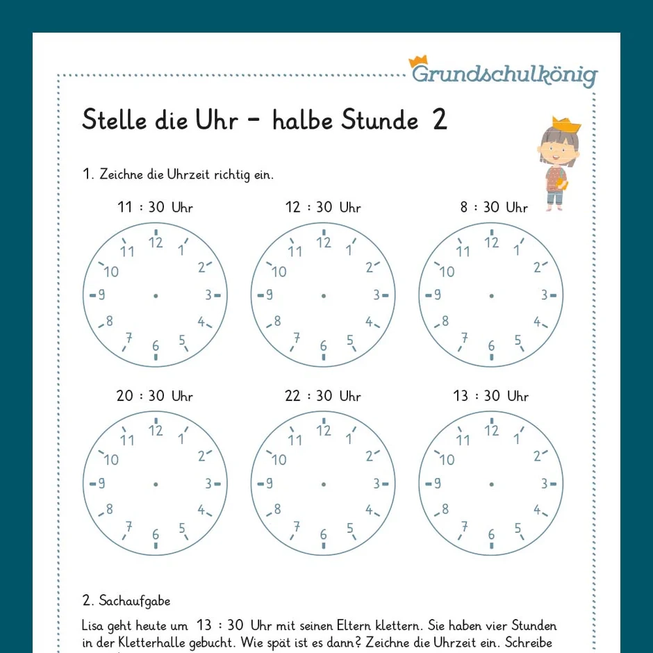 K nigspaket Zeitangaben Stelle Die Uhr Mathe 2 Klasse Inklusive Test