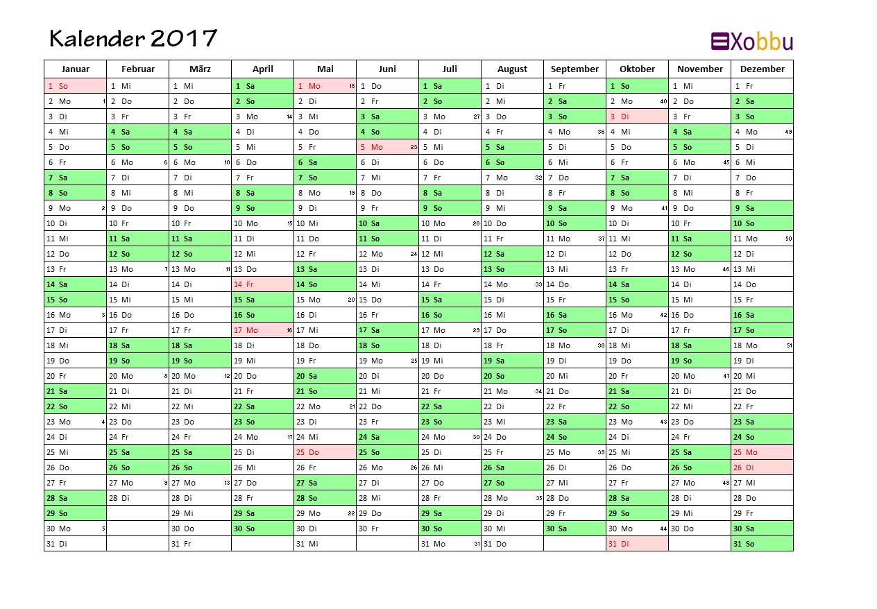 Kalender Jahresübersicht Zum Ausdrucken