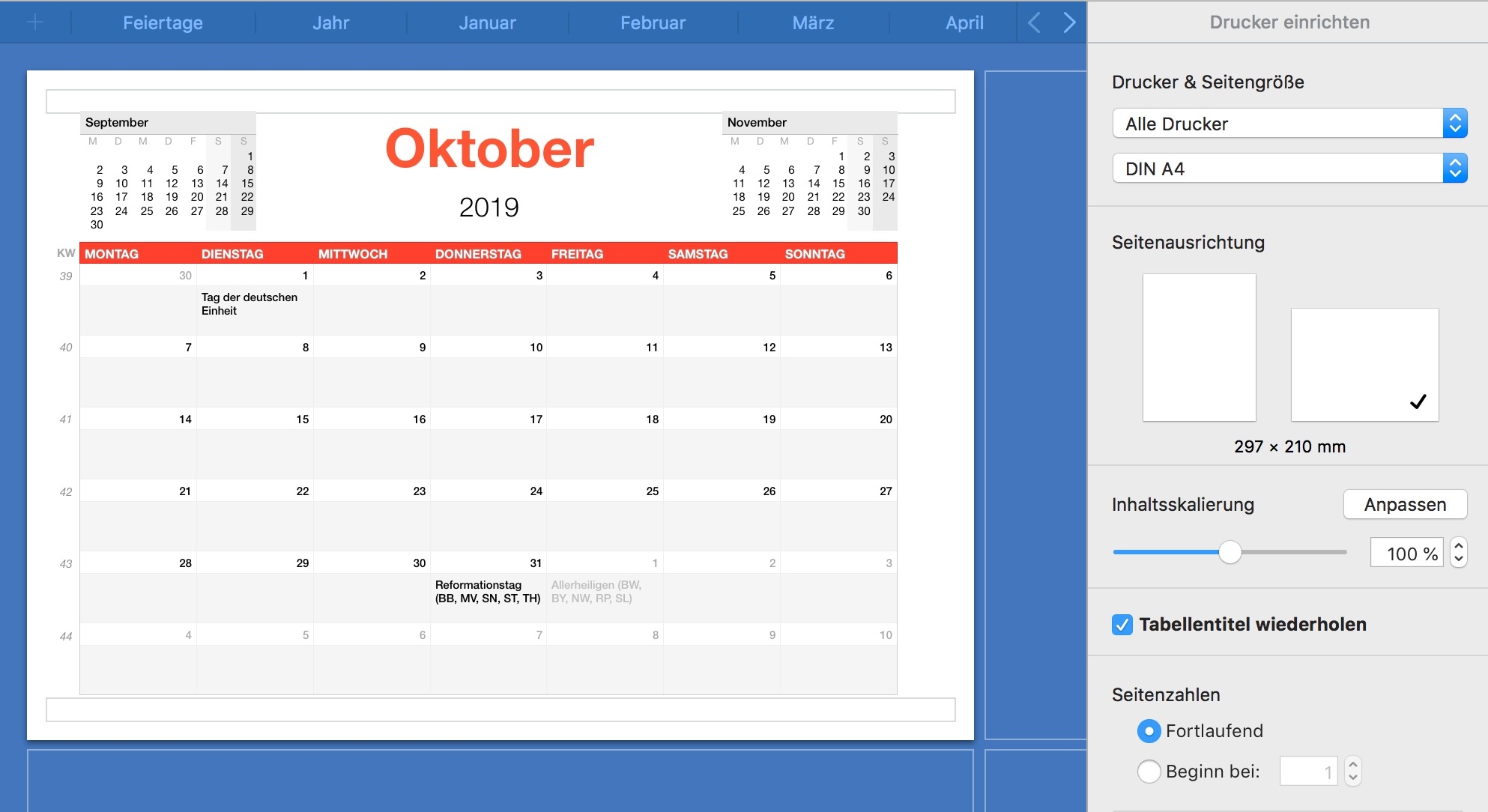 Kalender 2019 Anzeigen