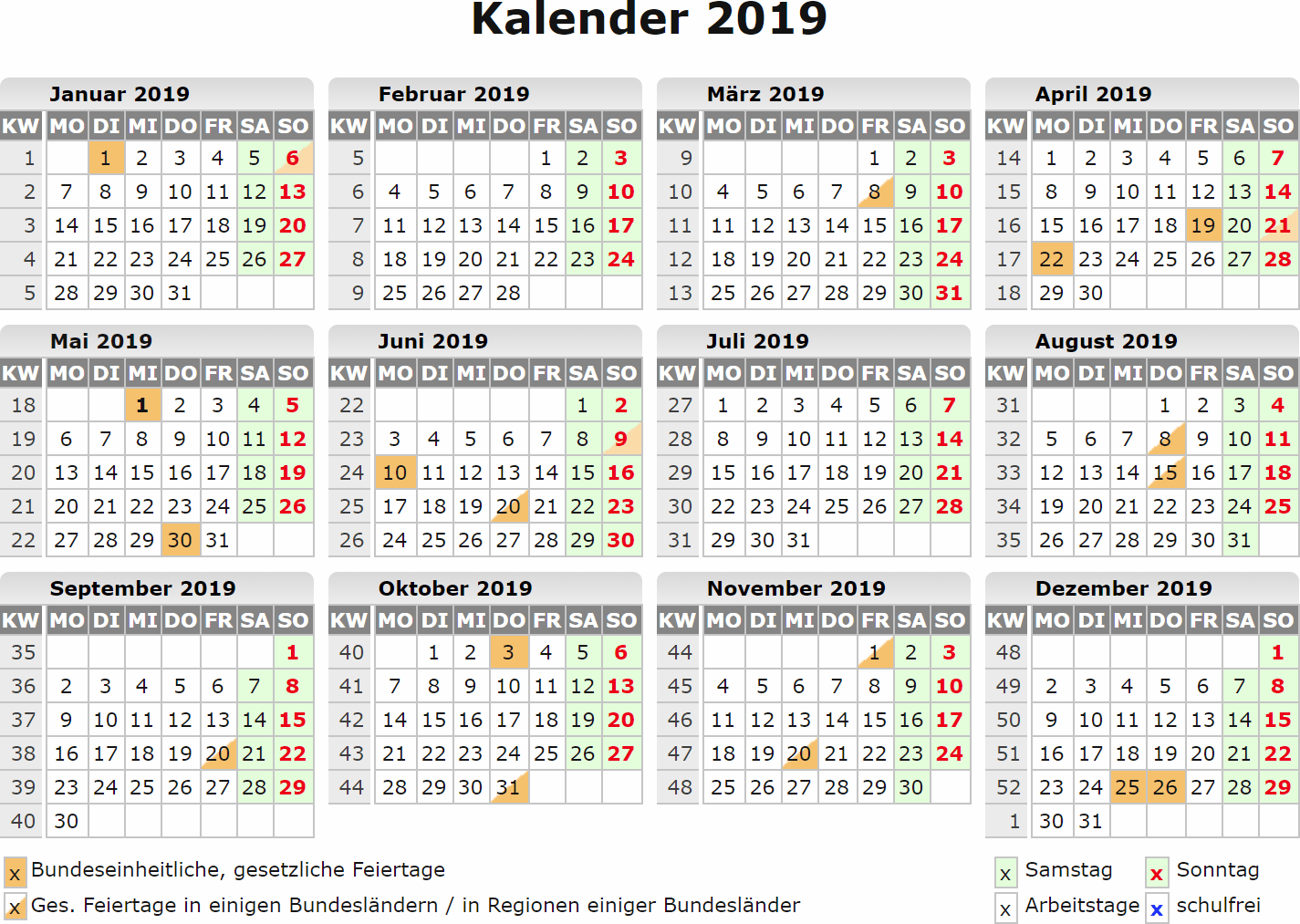 Kalender 2019 Zum Ausdrucken Kostenlos Kalender 2019 Zum Ausdrucken Kostenlos